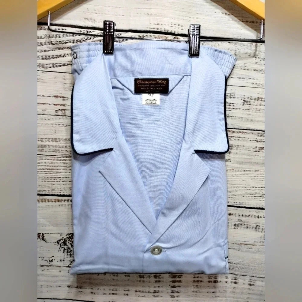 Christopher Hart Pajama Set Light Blue Long Sleeves & Pants size 2XL Extra‎ Tall
